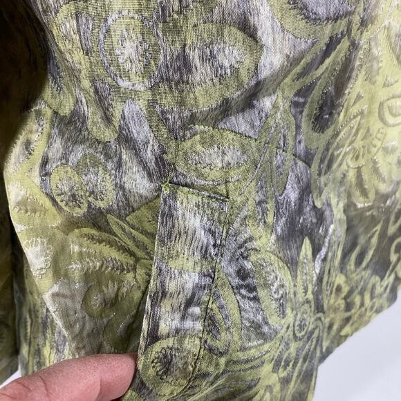 People Like Frank Womens Green Silver 3/4 Sleeve Swing Jacket Size 8 New - Picture 6 of 14